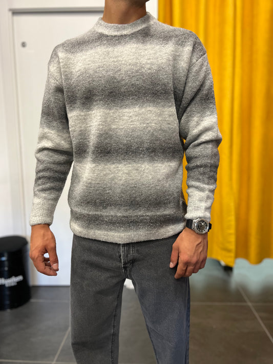 MAGLIONE A righe sfumate GRIGIO