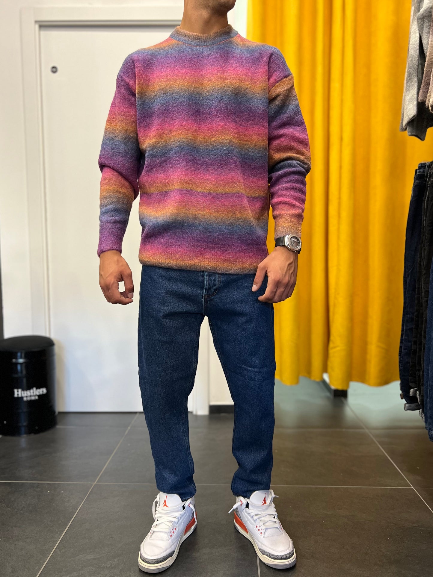 MAGLIONE A righe sfumate VIOLA