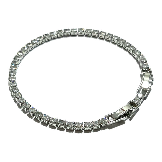 Hustlers Roma - BRACCIALE Tennis Argento DOPPIA MISURA (17cm, 20cm)